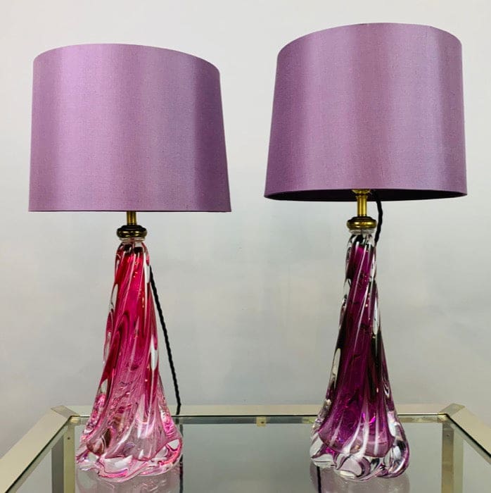 Purple glass lamp store base